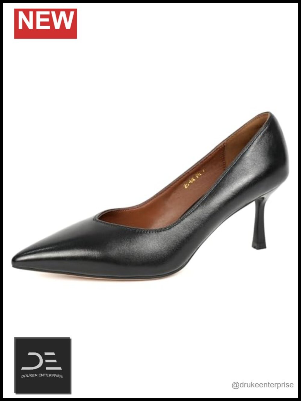 Women's Pointed-Toe Pumps 2.76" Heel Genuine Leather & Lamb Suede Office Dress